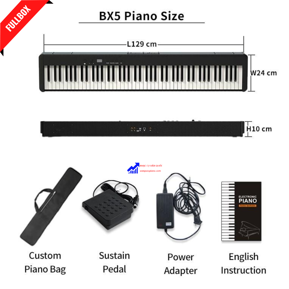 Đàn Piano Điện Bora BX 05 - 88 Phím Nặng Cảm Lực - Kết Nối Blutetooth + Chân Đàn + Tai nghe + Tặng Kèm Ghế