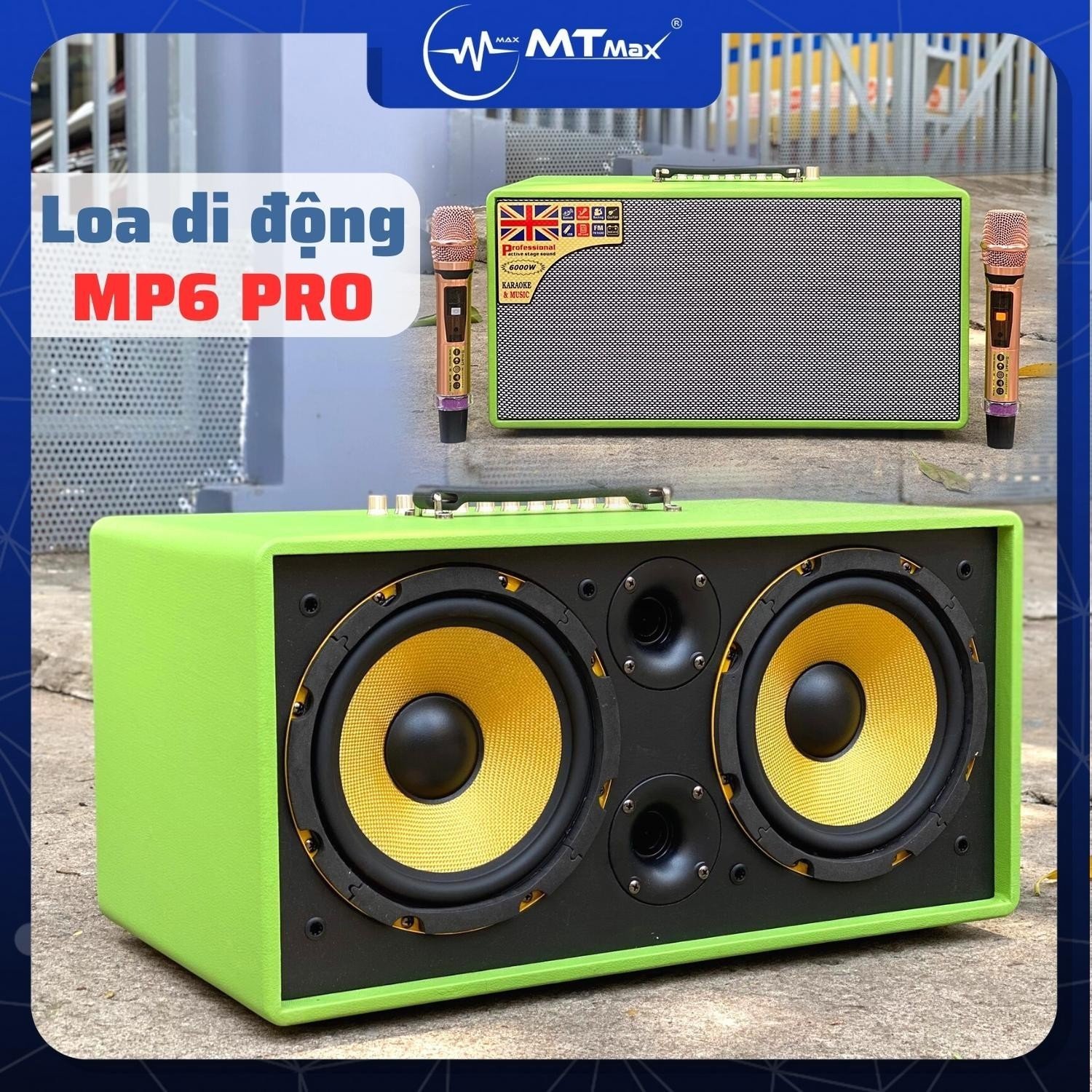 [HOT] Loa  Xách Tay MP6 PRO - Bass Đôi Âm Siêu Trầm - Công Suất Tối Đa 350W Kèm 2 Loa Bass 2.5 Tấc