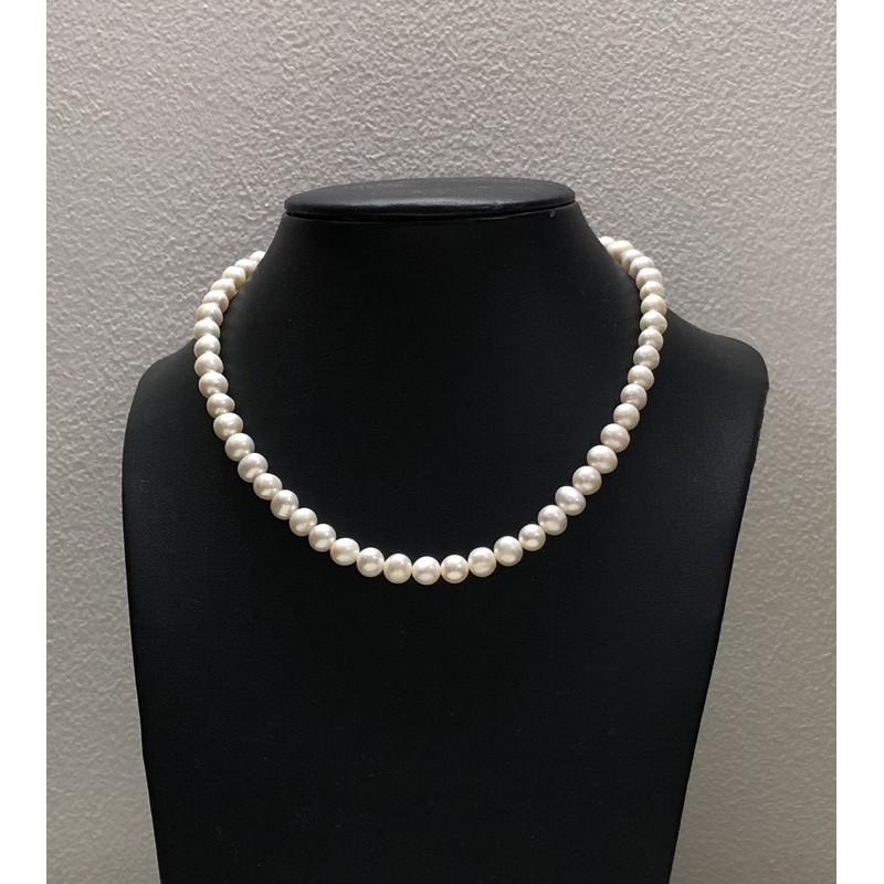 Vòng Cổ Ngọc Trai Nước Ngọt Size 6-7 Ly Màu Trắng Sang Trọng, Trang Sức Ngọc Trai Dự Tiệc - Trường Thịnh Ngọc Trai