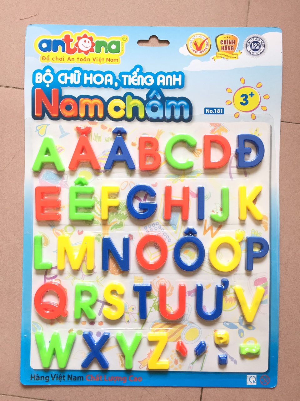 Đồ Chơi Vỉ Chữ Cái Tiếng Việt In Hoa Có Gắn Nam Châm Tặng Kèm Bộ 40 Thẻ Học Chữ Và Số Cho Bé