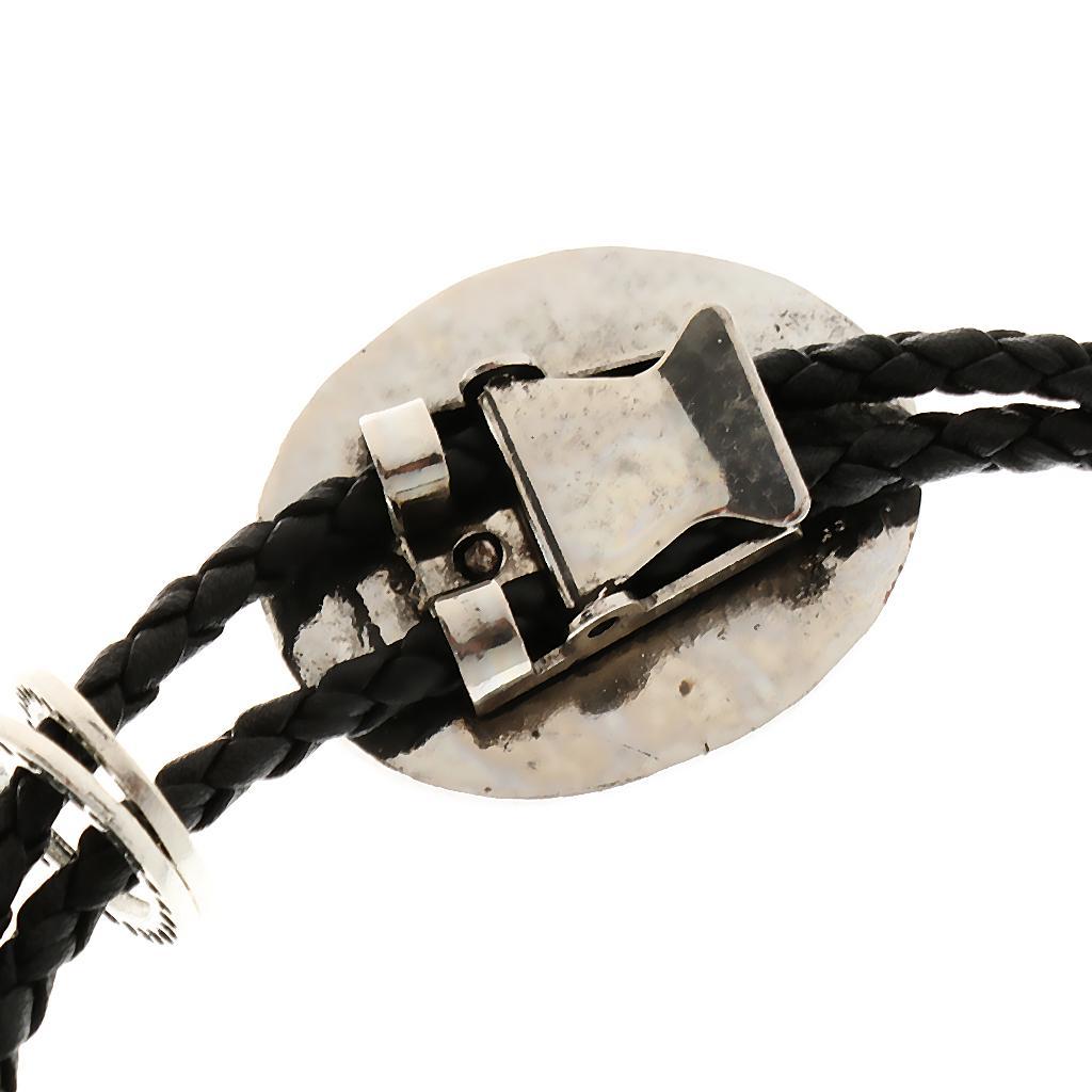 Punk Gothic Metal Hat Bolo Tie Western Cowboy Artificial Leather Necktie
