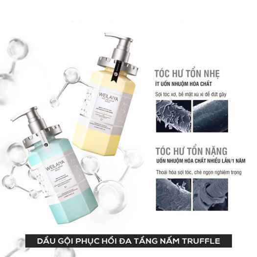 Combo 2 cặp Dầu gội xả phục hồi đa tầng nấm Truffle Weilaiya hương nước hoa - chăm sóc tóc và da đầu