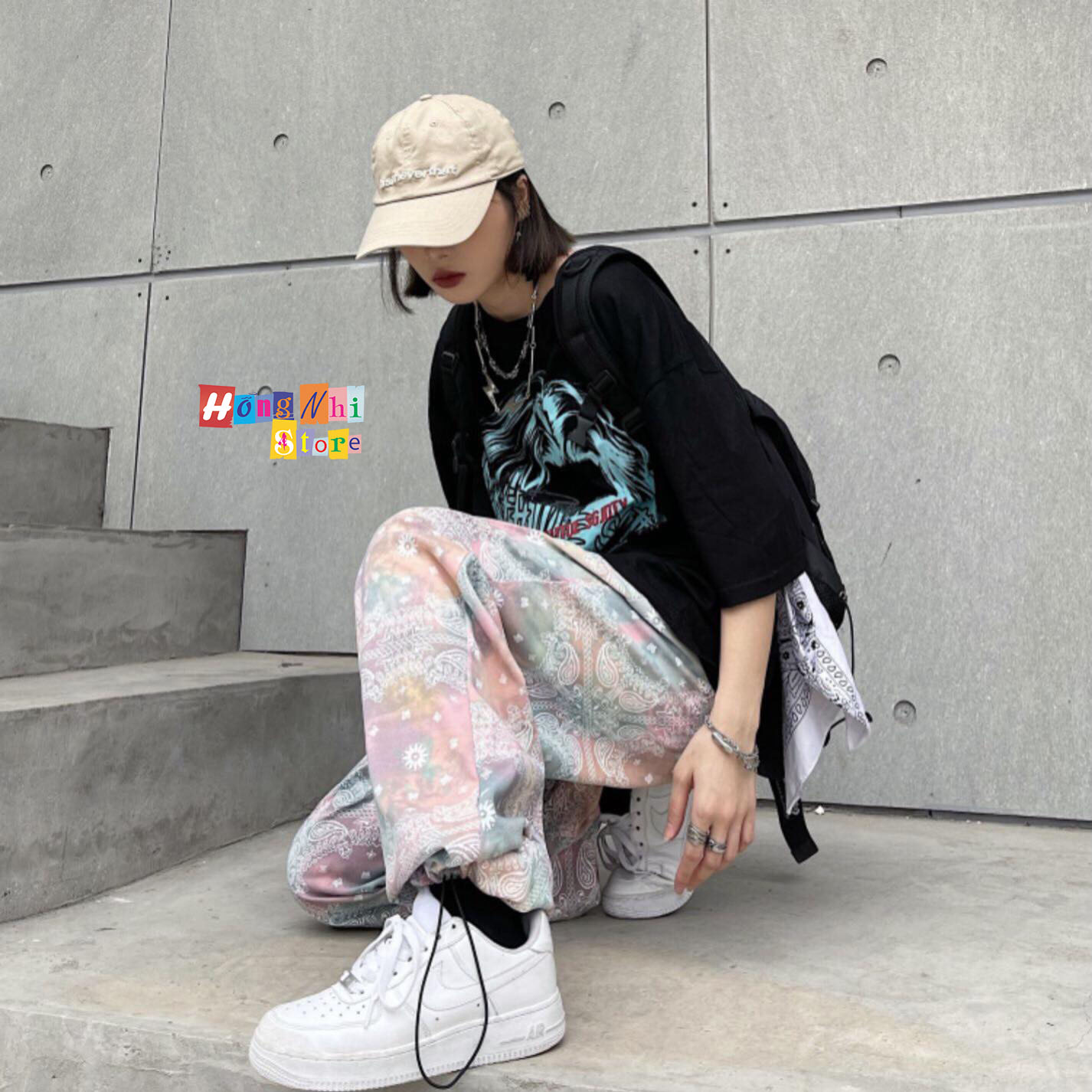 Quần Jogger 3D Hoa Tuyết Ulzzang Unisex Jogger Loang Màu Dây Rút Lai Ống Rộng V2 - MM