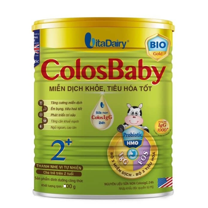 Combo 3 lon Sữa Bột Vitadairy COLOSBABY BIO GOLD 2+ lon 800g