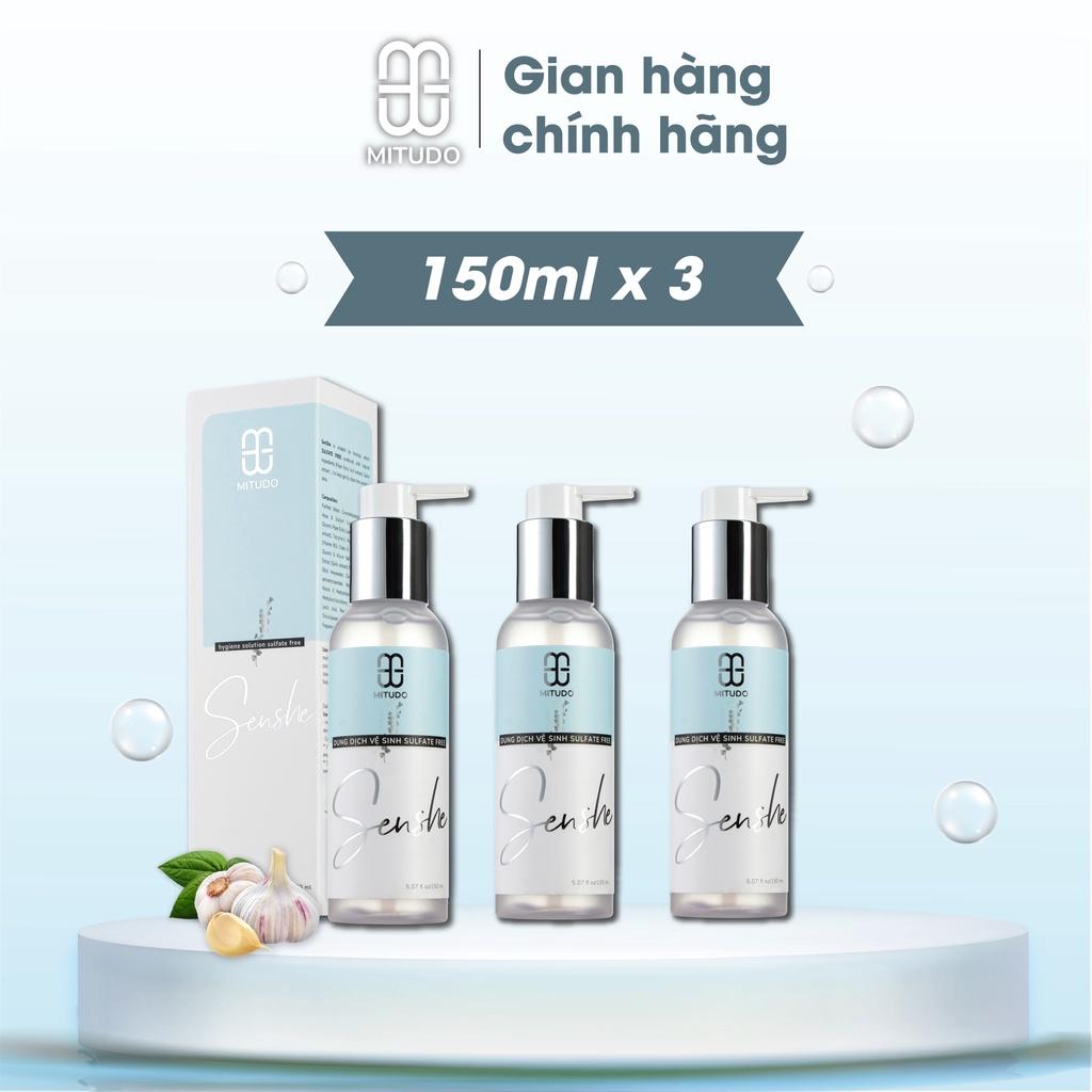 COMBO Dung Dịch Vệ Sinh Phụ Nữ MITUDO Senshe 150ml X3 Chai - kháng khuẩn dưỡng ẩm dùng được cho mẹ bầu và sau sinh