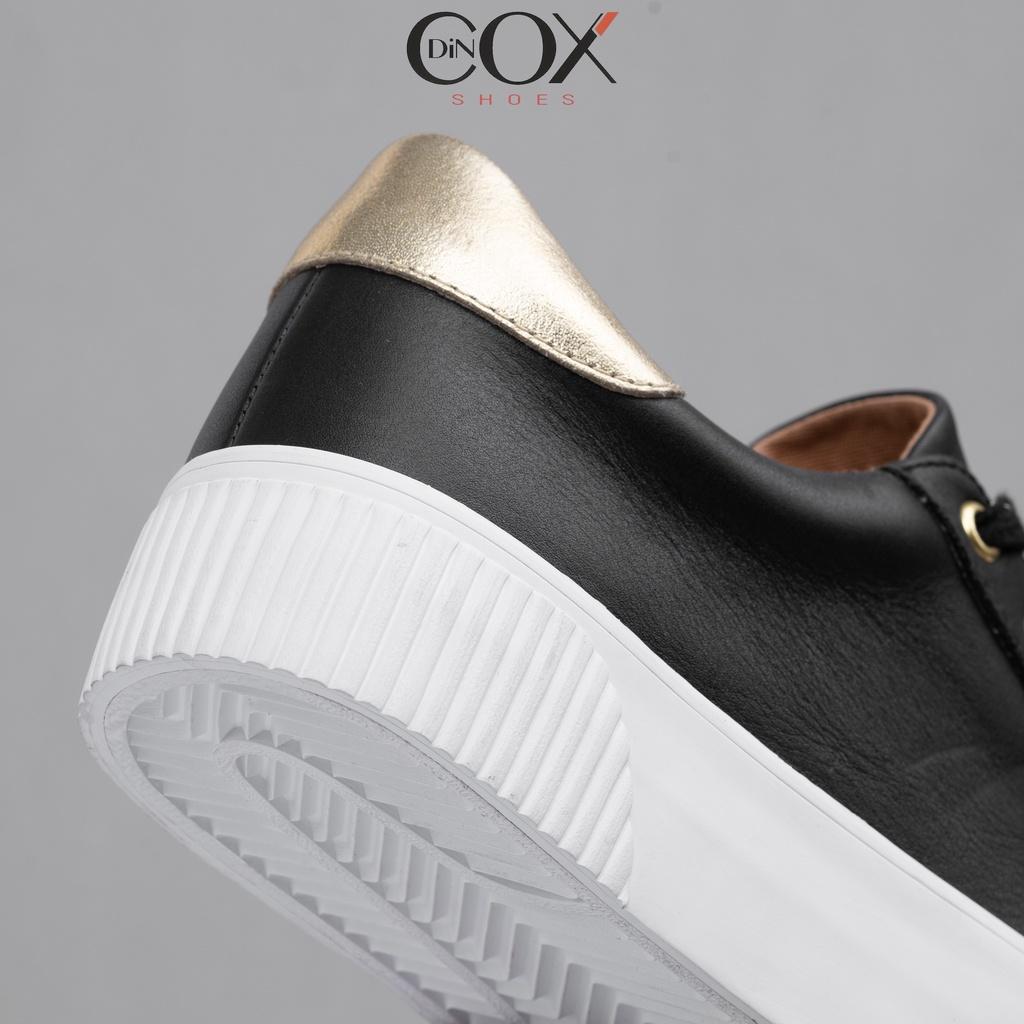 Giày Sneaker Nữ Da Bò Thật Sang Trọng DINCOX D31 Black Gold Chính Hãng