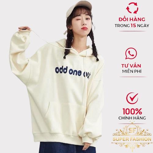 Áo Hoodies Nữ Chui Đầu Có Nón In Chữ Chất Nỉ Mềm Mịn Form Rộng Mặc Đẹp Thoải Mái Thời Trang FASHION