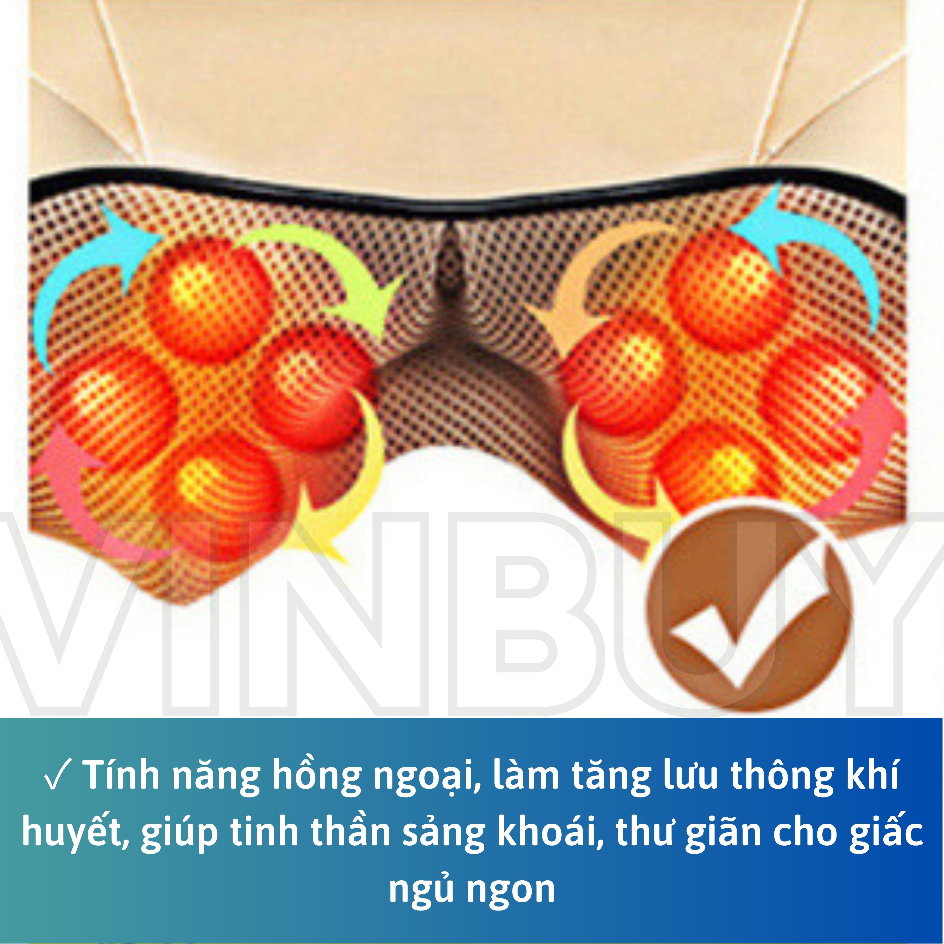 Máy Massage Cổ Vai Gáy Hồng Ngoại VINBUY, Gối Massage Cổ Vai Gáy, Đai Mát Xa Toàn Thân Chuyên Sâu, Giảm Đau Cơ, Cứng Khớp - Quà Tặng Cho Sức Khỏe - Hàng Chính Hãng