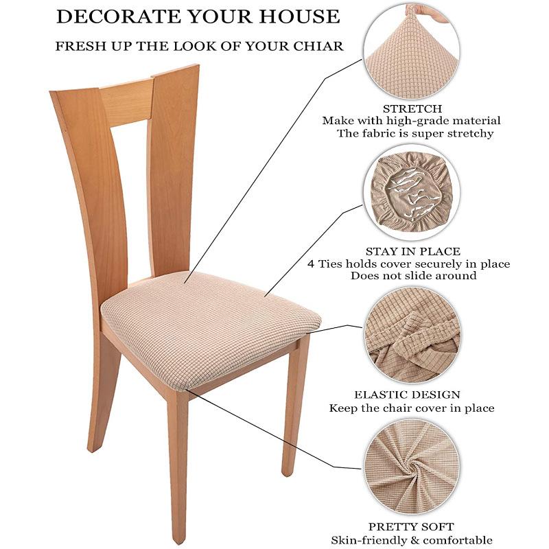 Bọc ghế căng vải Jacquard cho phòng ăn 4 miếng có thể tháo rời và giặt được