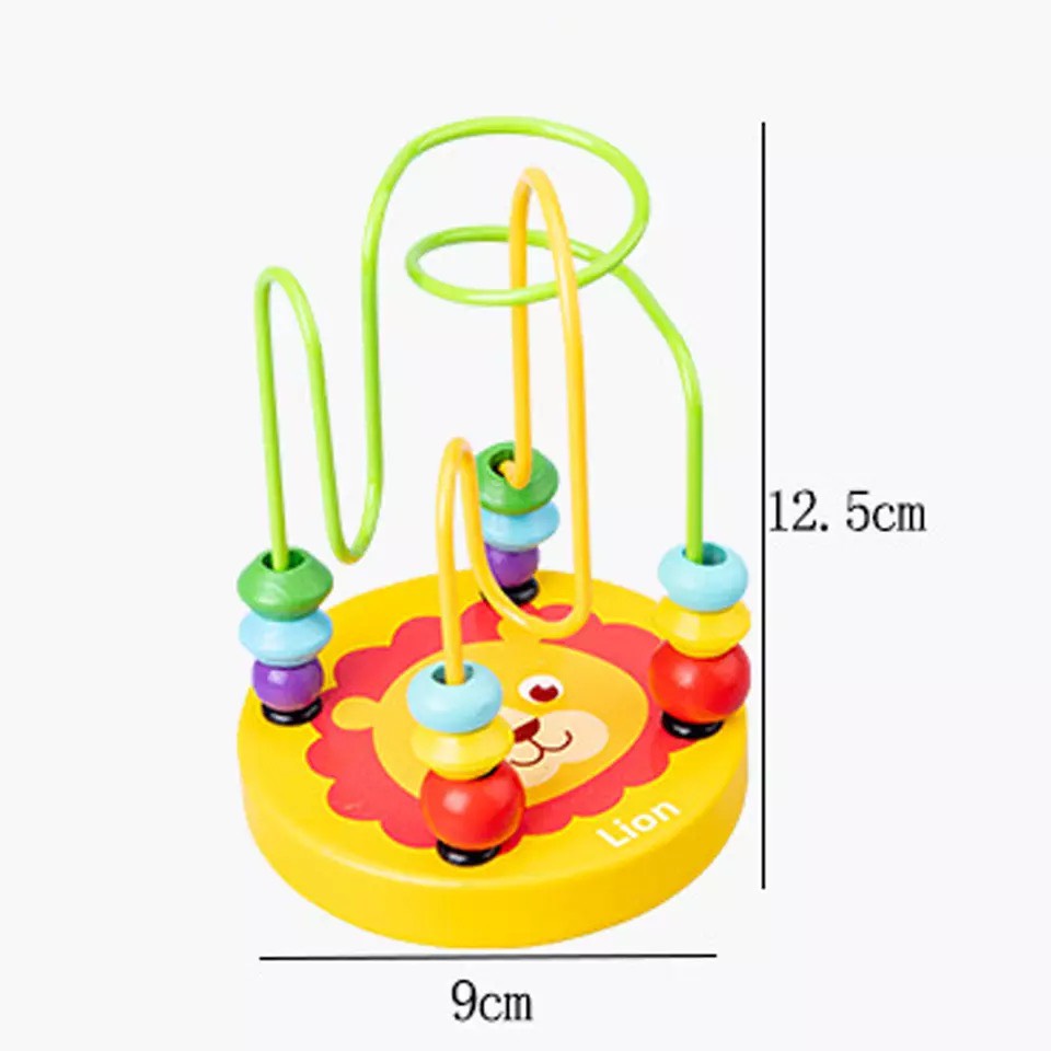 Đồ Chơi Gỗ,Bộ Luồn Hạt Gỗ Giúp Bé Rèn Luyện Kỹ Năng Đôi Tay Khéo Léo Họa Tiết Ngẫu Nhiên