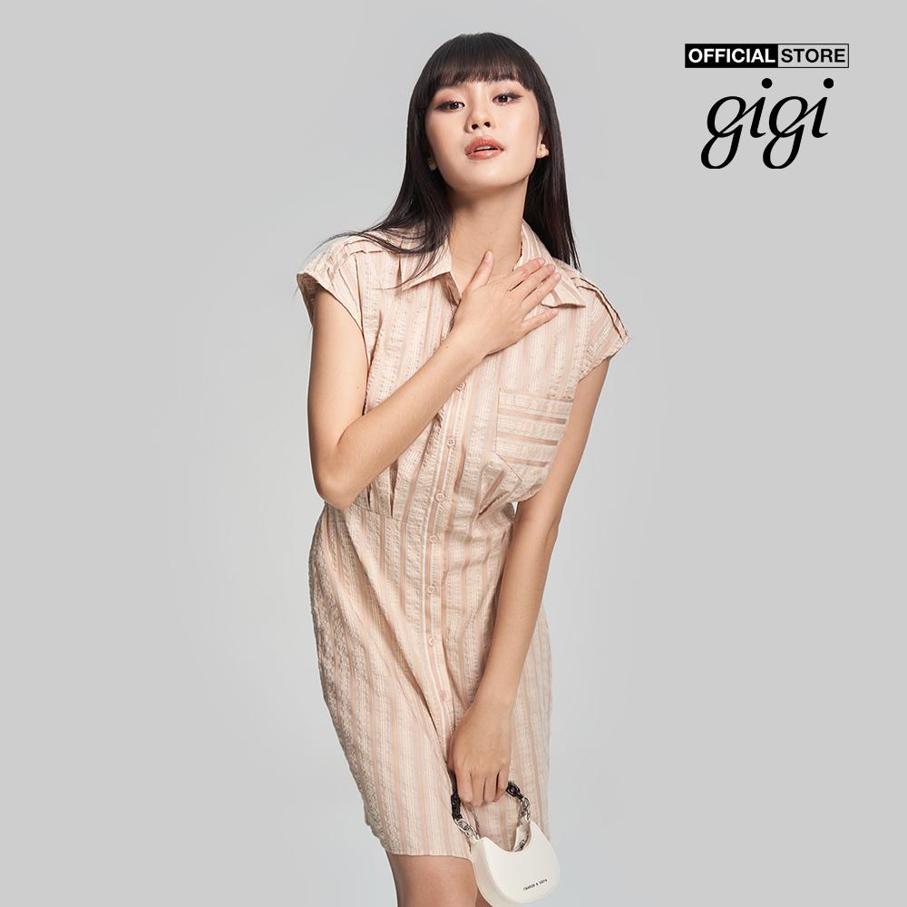 GIGI - Đầm sơ mi tay ngắn năng động G2107D231120-12