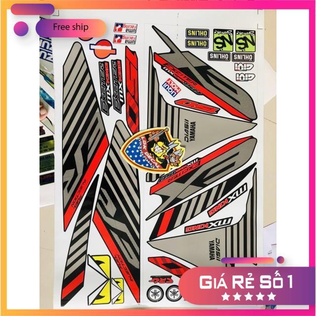 Tem rời Exciter 150 sọc đỏ đen