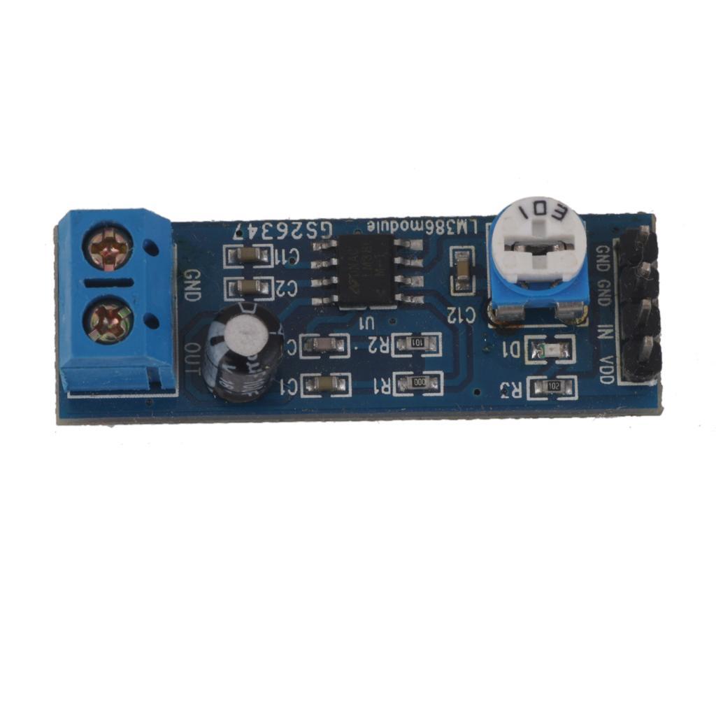 1Piece LM386 200 Gain Mono Audio Amplifier Board Adjustable Volume 5-12V