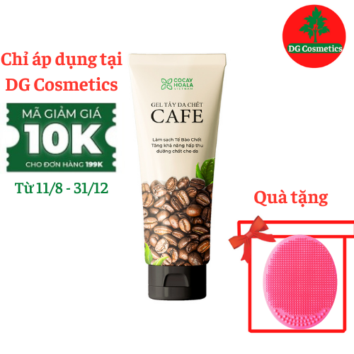 Gel Tẩy Da Chết Cafe Cocayhoala Sáng Da Sạch Mụn - Tăng Hấp Thụ Dưỡng Chất của Da 100g + Tặng Miếng Rửa Mặt Sillicon Gobo Cleansing Pad Làm Sạch Sâu - Ngừa Mụn - Không gây tổn thương da, Hộp 1 Chiếc