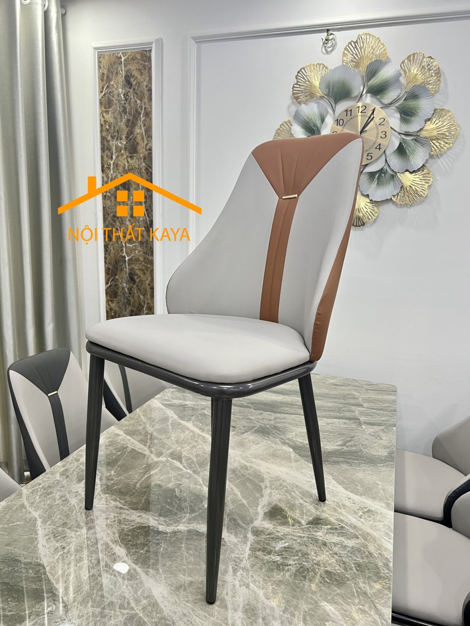 Bộ Bàn Mặt Đá Ceramic 6 Ghế Nhập Khẩu 1m6 Chân X KY-GH05
