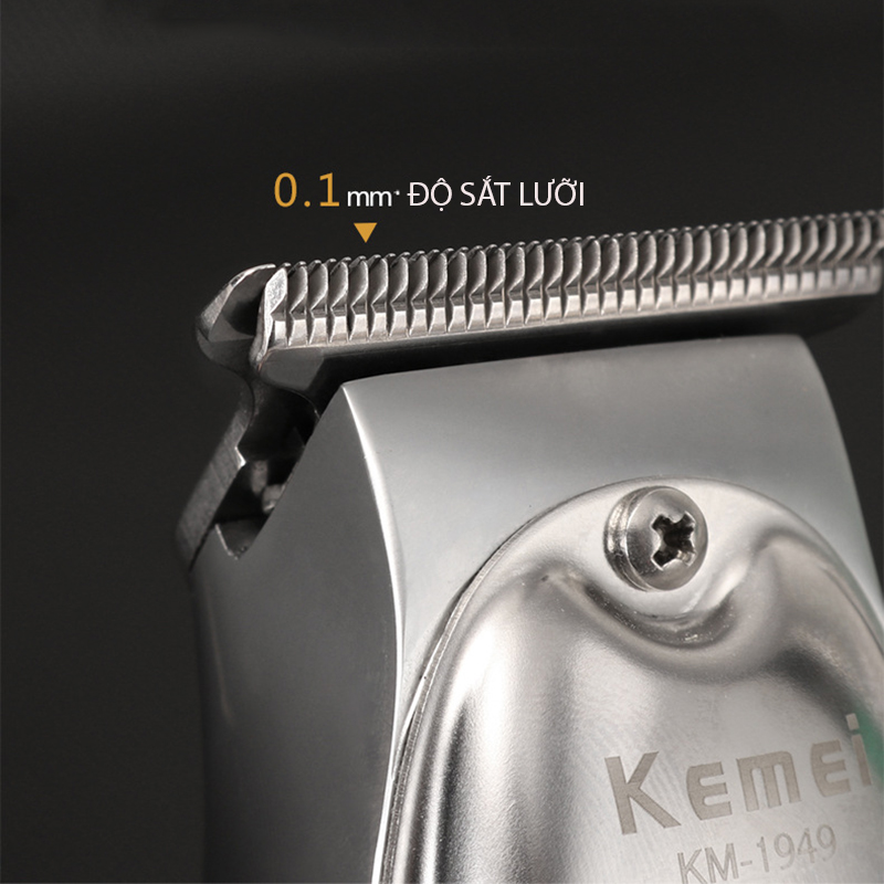 Tông đơ chấn viền Kemei KM 1949 chính hãng đã mài chuốt lưỡi mỏng sát