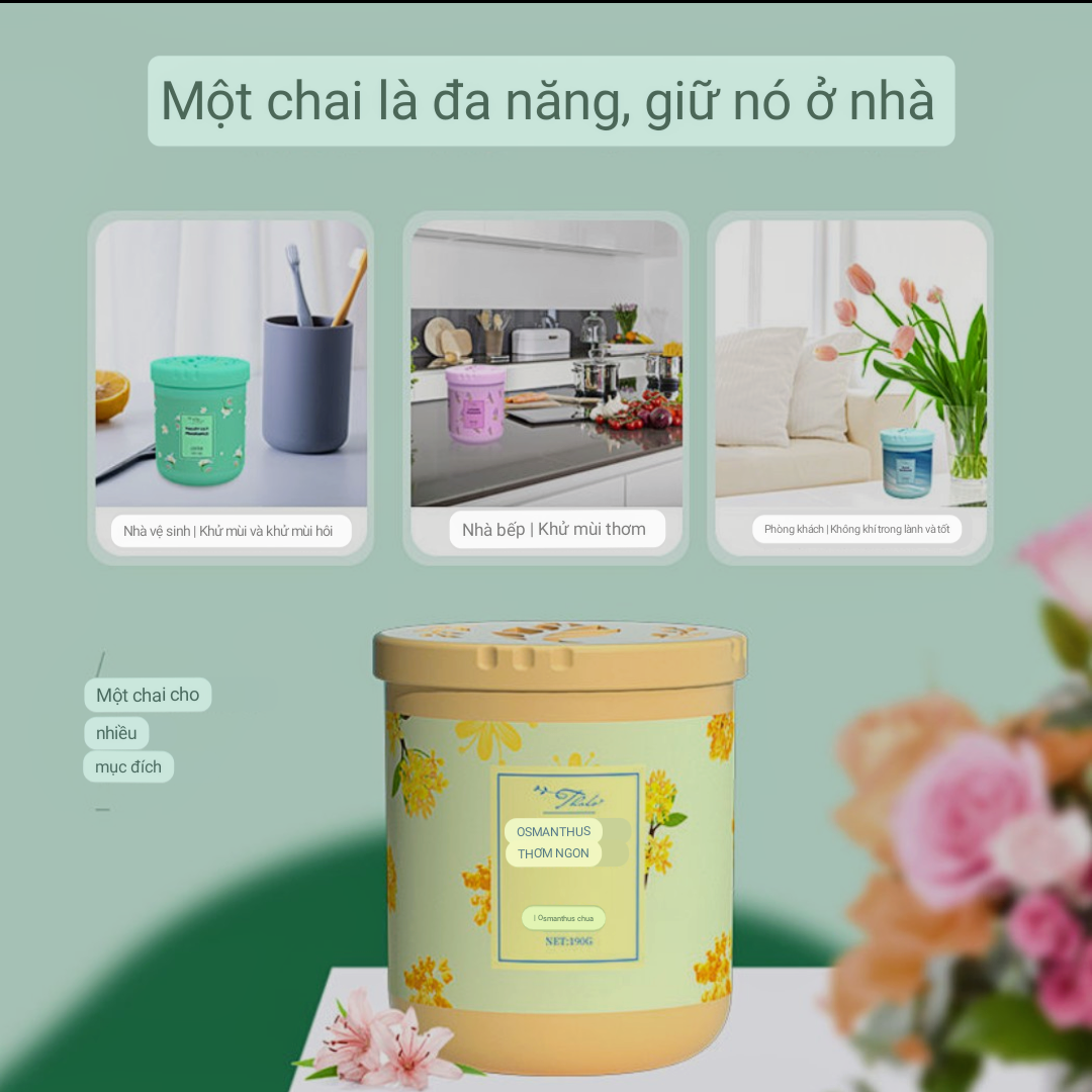 Sáp thơm phòng khử mùi phòng ngủ, nhà vệ sinh, tủ quần áo , Hộp 190ml có nhiều mùi hương