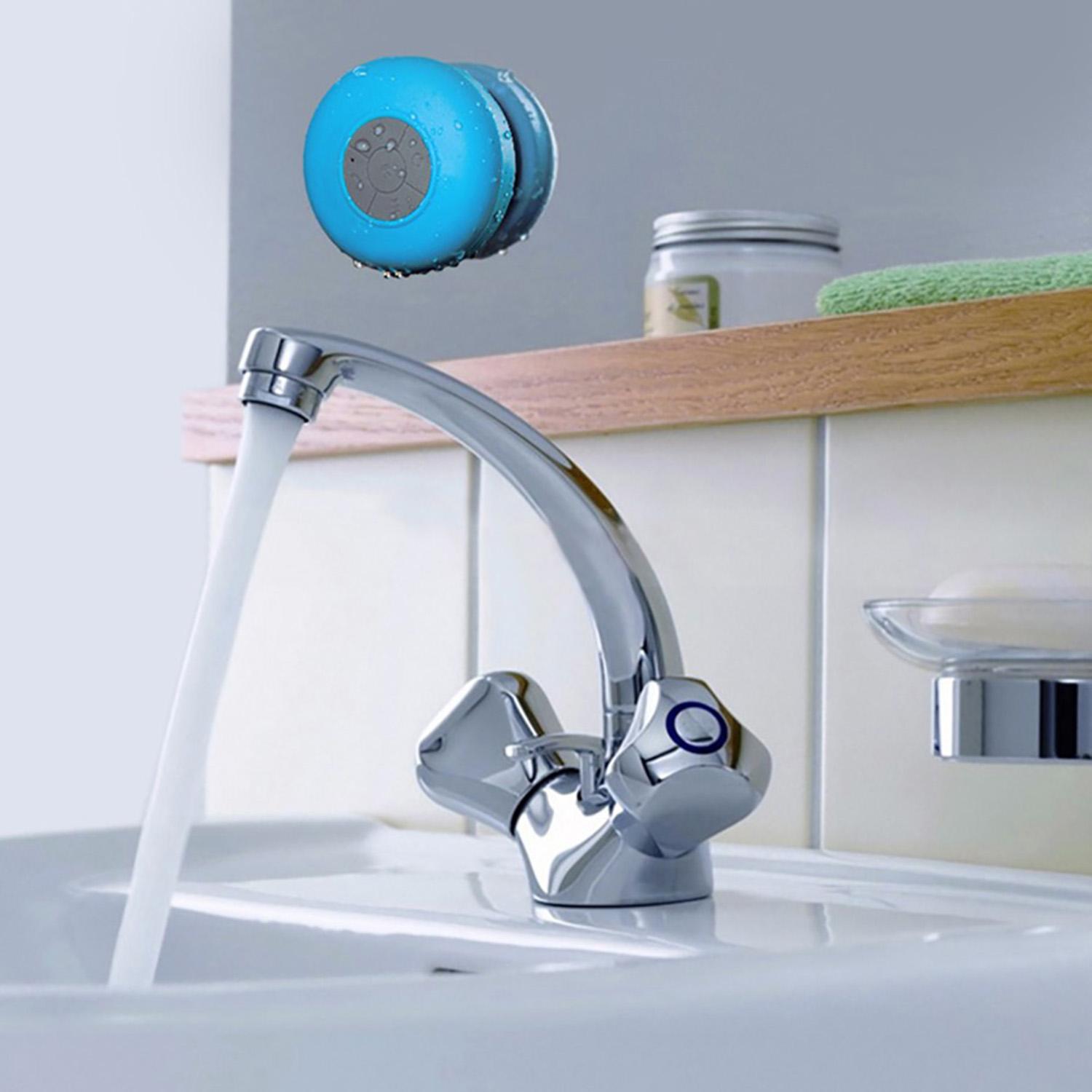 Loa Mini Di Động Chống Nước Rảnh Tay Không Dây Cho Phòng Tắm Phòng Tắm Bể Bơi Xe Bãi Biển Loa Nghe Nhạc Có Hút Màu: Đen