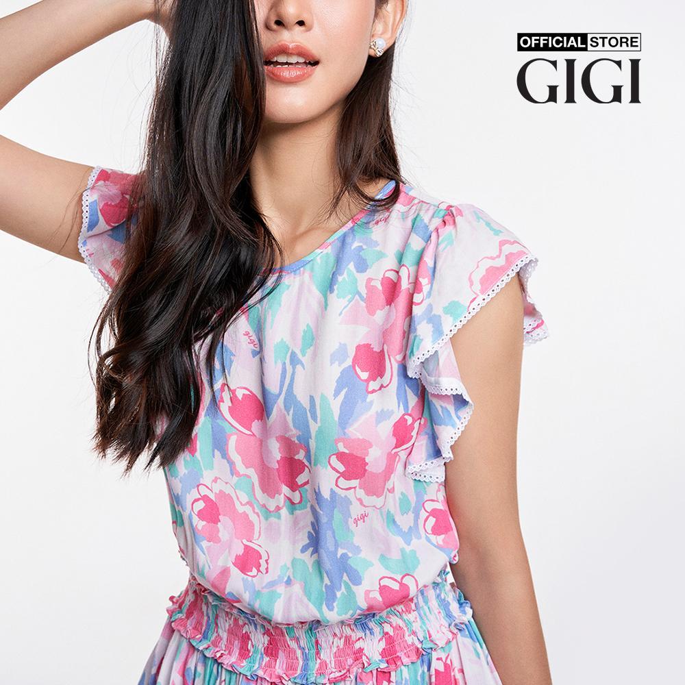 GIGI - Đầm xếp tầng mini cổ tròn tay ngắn trẻ trung G2101D231110