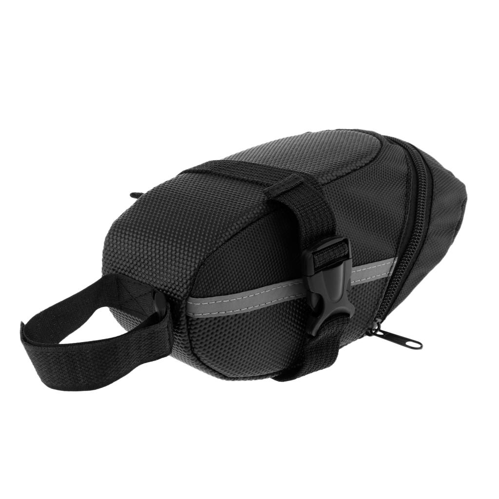 Waterproof Bike Seat Bag, Mountain Road MTB Bicycle Under Seat Pouch Repair Tool Storage Bag Cycling Pouch with Reflective Strip Cycling Accessories
