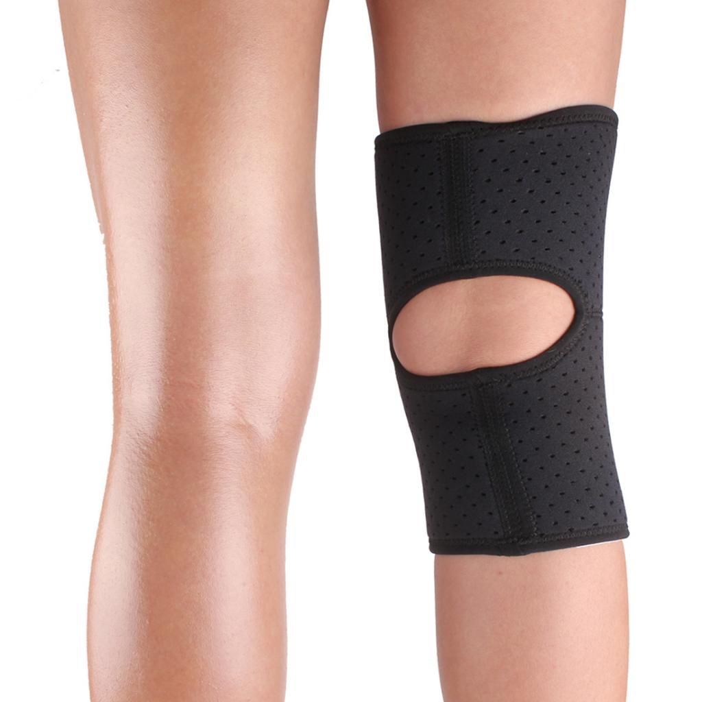 Black Knee Brace Compression Sleeve Patella Protector Pad Support Wrap