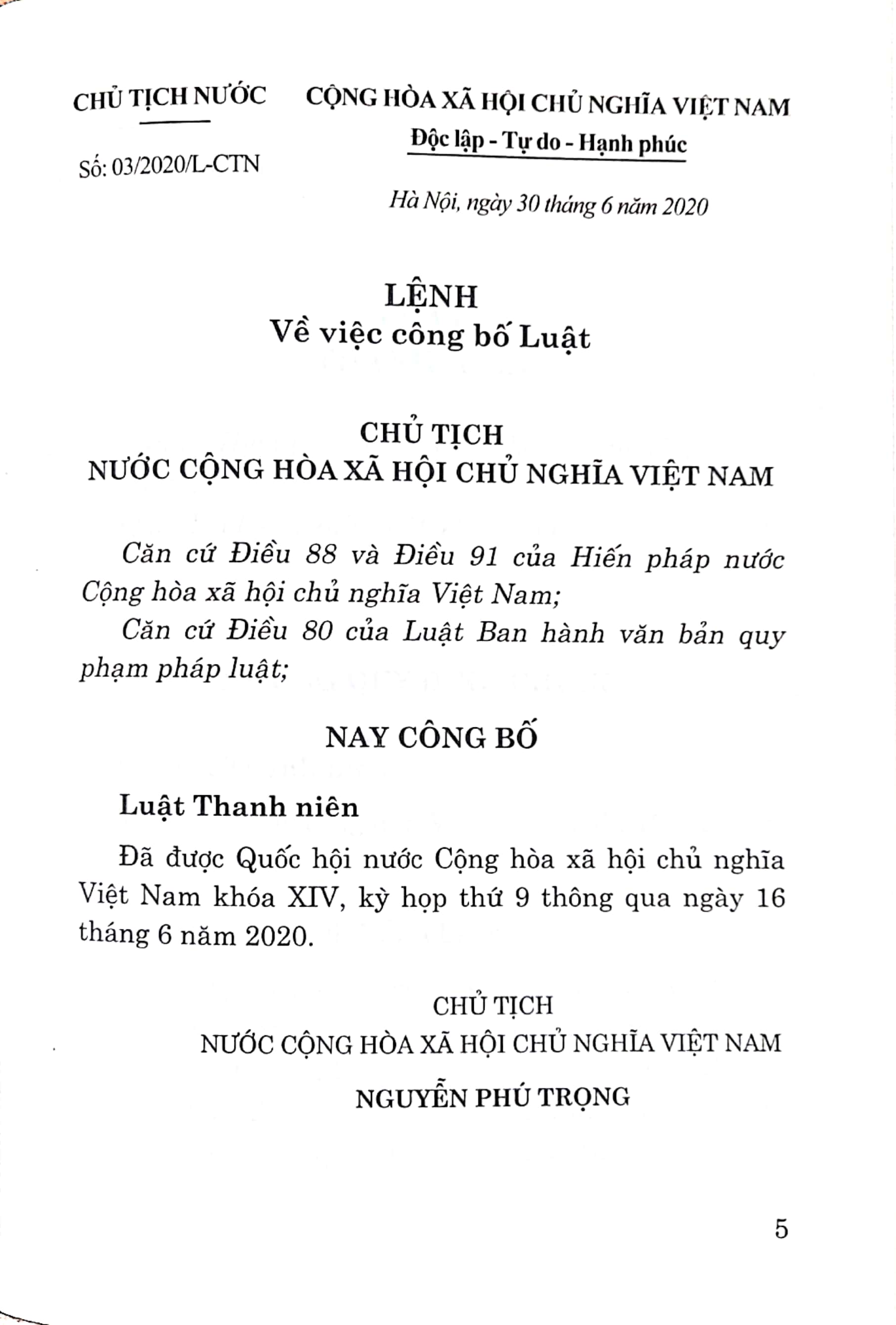 Luật Thanh niên
