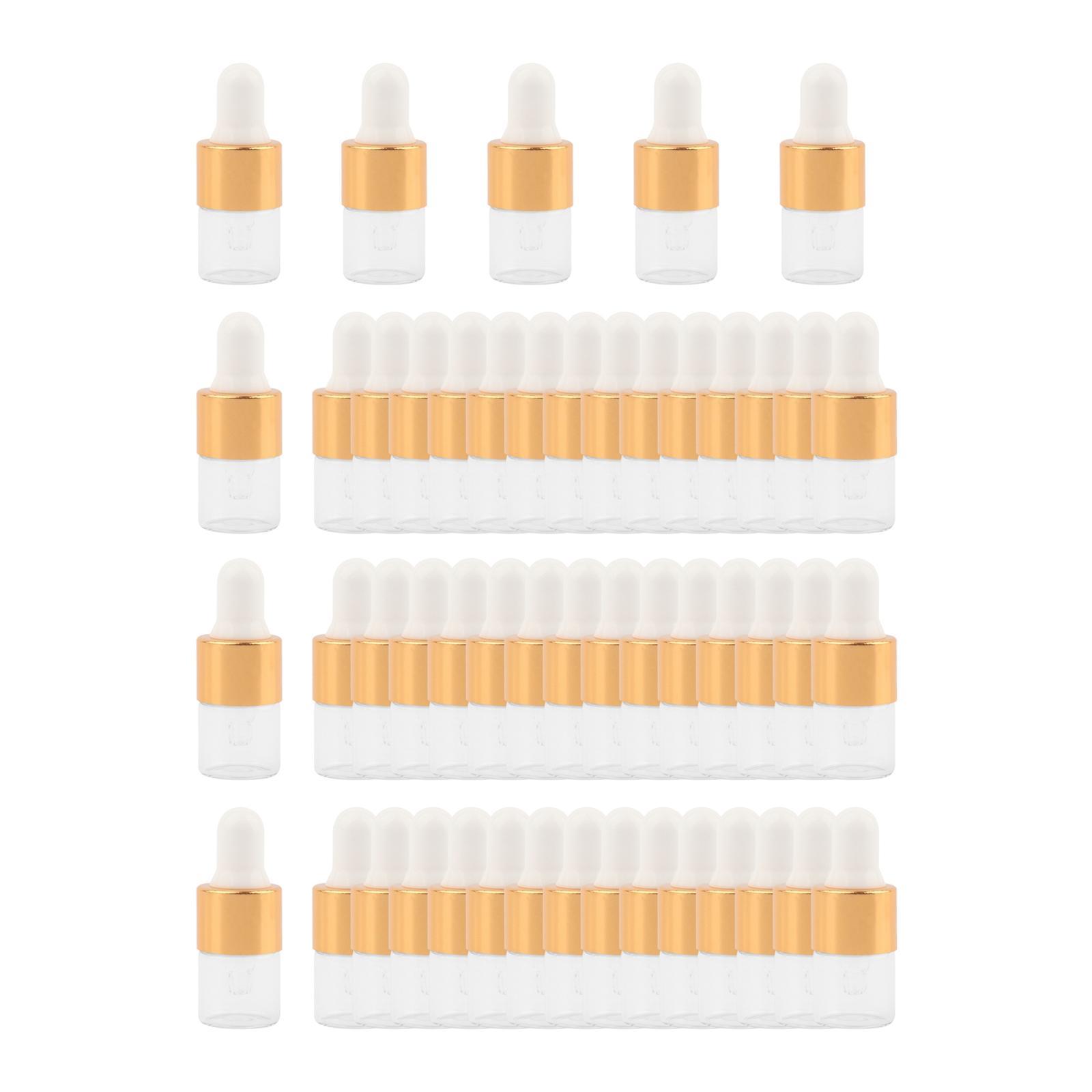 50x Portable Essential Oil Bottle Mini Dropper Bottles for Liquid Travel