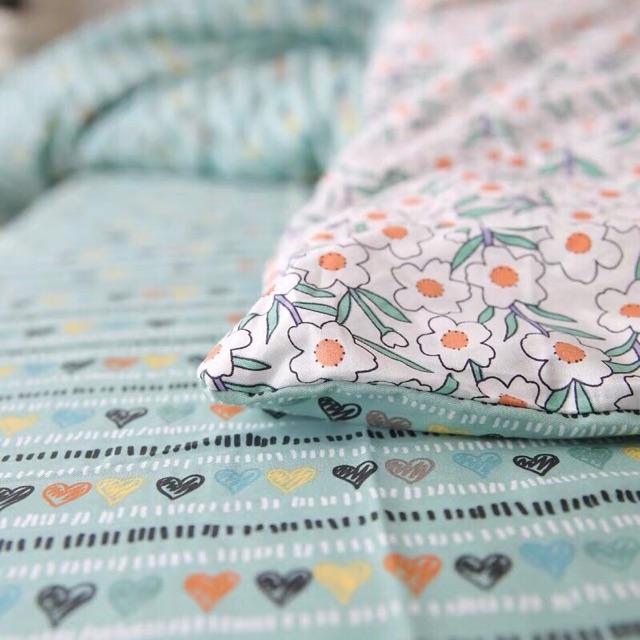 Set poly cotton - Cỏ và tim xanh.