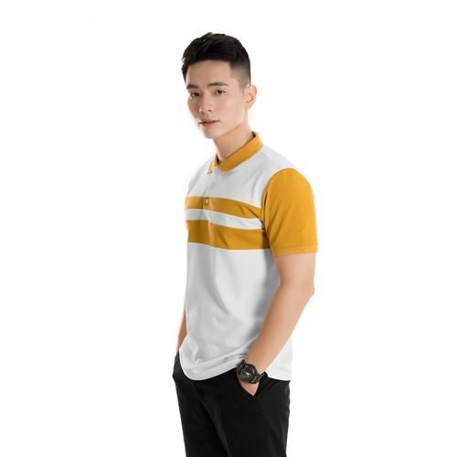 Áo polo nam phối sọc thân cotton cá sấu tay ngắn PL02