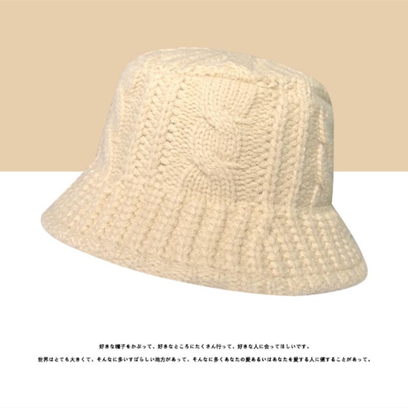 Phụ Nữ Lớn Sọc Dệt Kim Ngư Dân Nón Panama Handmade Móc Phù Hợp Lưu Vực Nón Mùa Thu Đông Ấm Nắp Chống Gió Nữ Nón