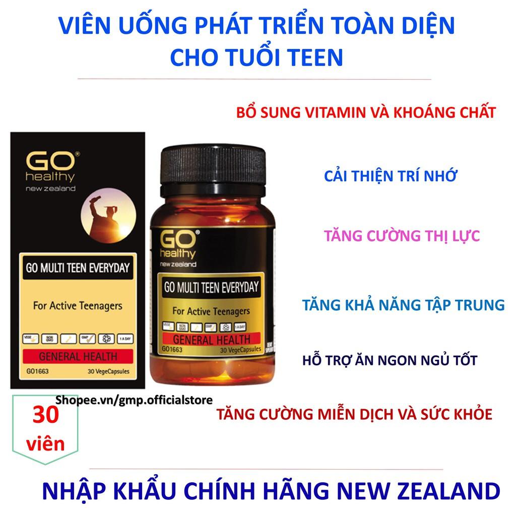 Viên uống Go Healthy GO MULTI TEEN EVERYDAY Bổ sung vitamin khoáng chất giúp phát triển toàn diện cho tuổi Teen 60 viên