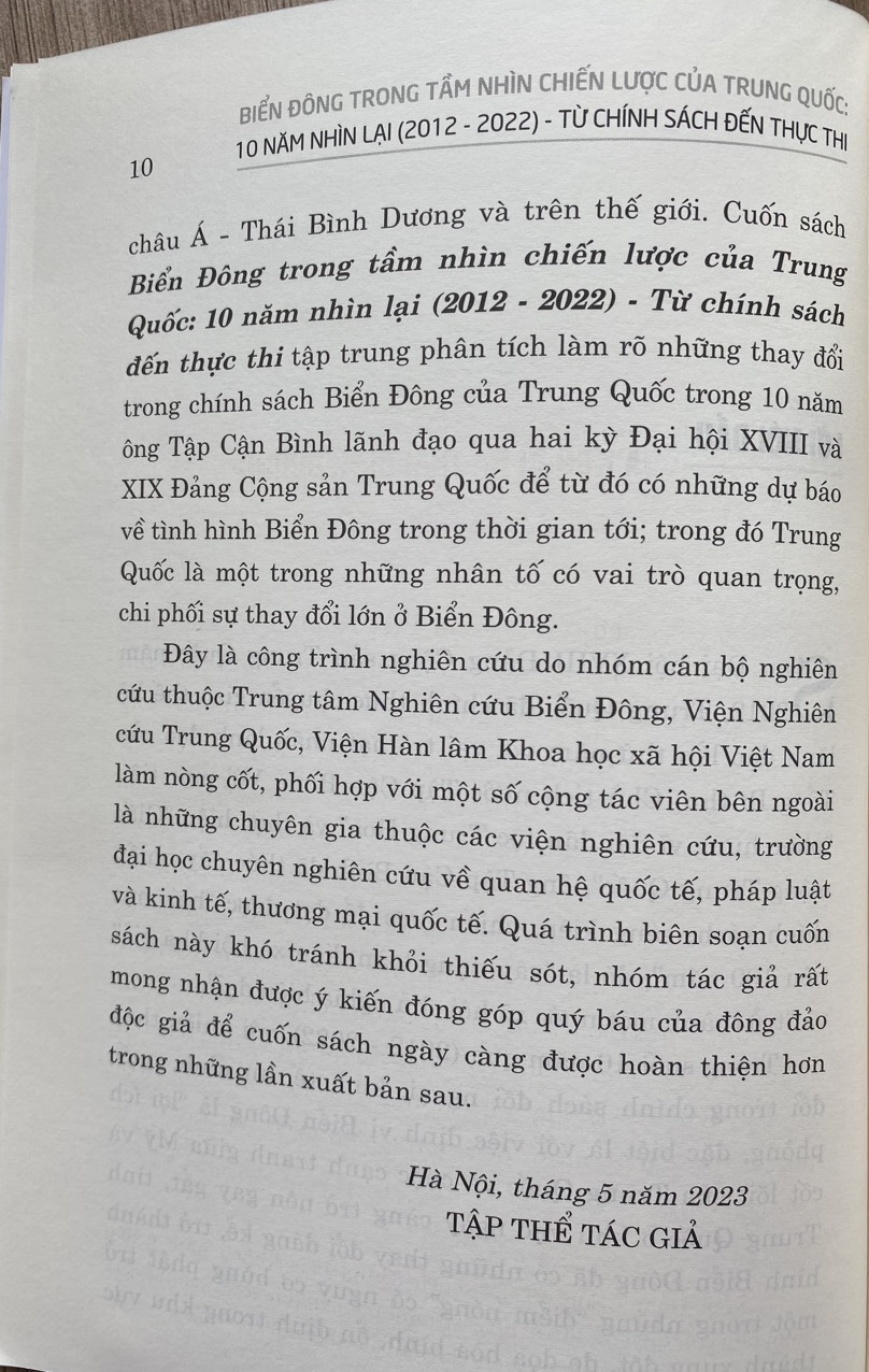 Biển Đông Trong Tầm Nhìn Chiến Lược Của Trung Quốc 10 Năm Nhìn Lại Từ Chính Sách Đến Thực Thi