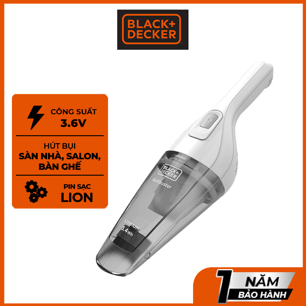 Máy Hút Bụi Cầm Tay Dùng Pin Black &amp; Decker NVB115J-B1 (3.6V) - Hàng chính hãng