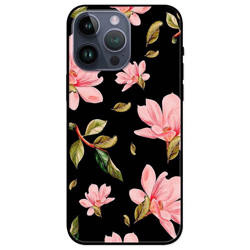 Ốp lưng dành cho Iphone 14 - Iphone 14 Plus - Iphone 14 Pro - Iphone 14 Pro Max - Hoa Lan Hồng Nền Đen