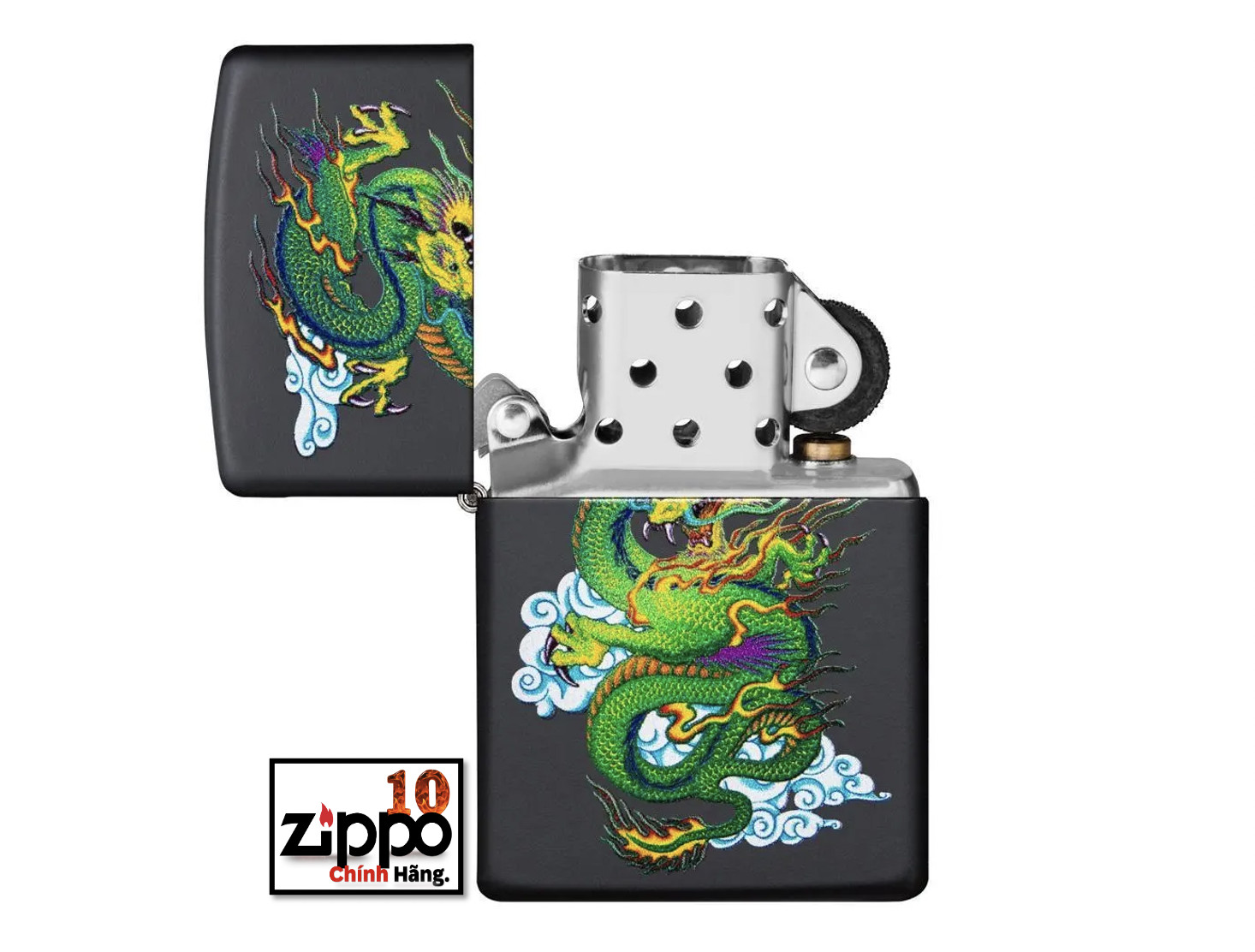 Bật lửa ZIPPO 29839 Black Matte Dragon - Chính hãng 100%