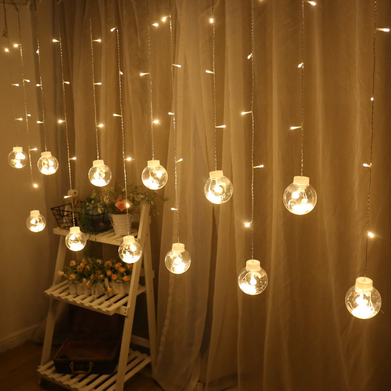 Đèn Nháy Trang Trí LED Bóng Tròn Dạng Lưới 12 Dây