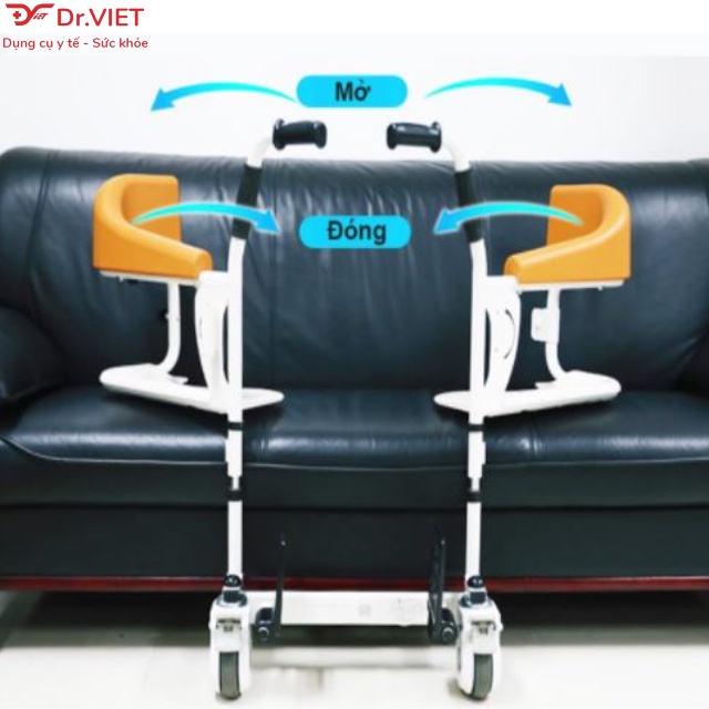 Xe di chuyển bệnh nhân LUCASS ECLIP X2 Chính hãng- Hỗ trợ việc đi lại cho người bệnh, có bô vệ sinh