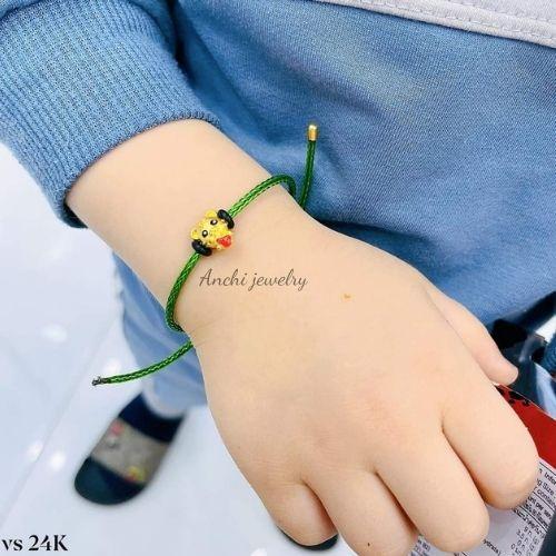 Vòng charm, dây cước xỏ vòng, charm hổ vàng, dây đỏ may mắn