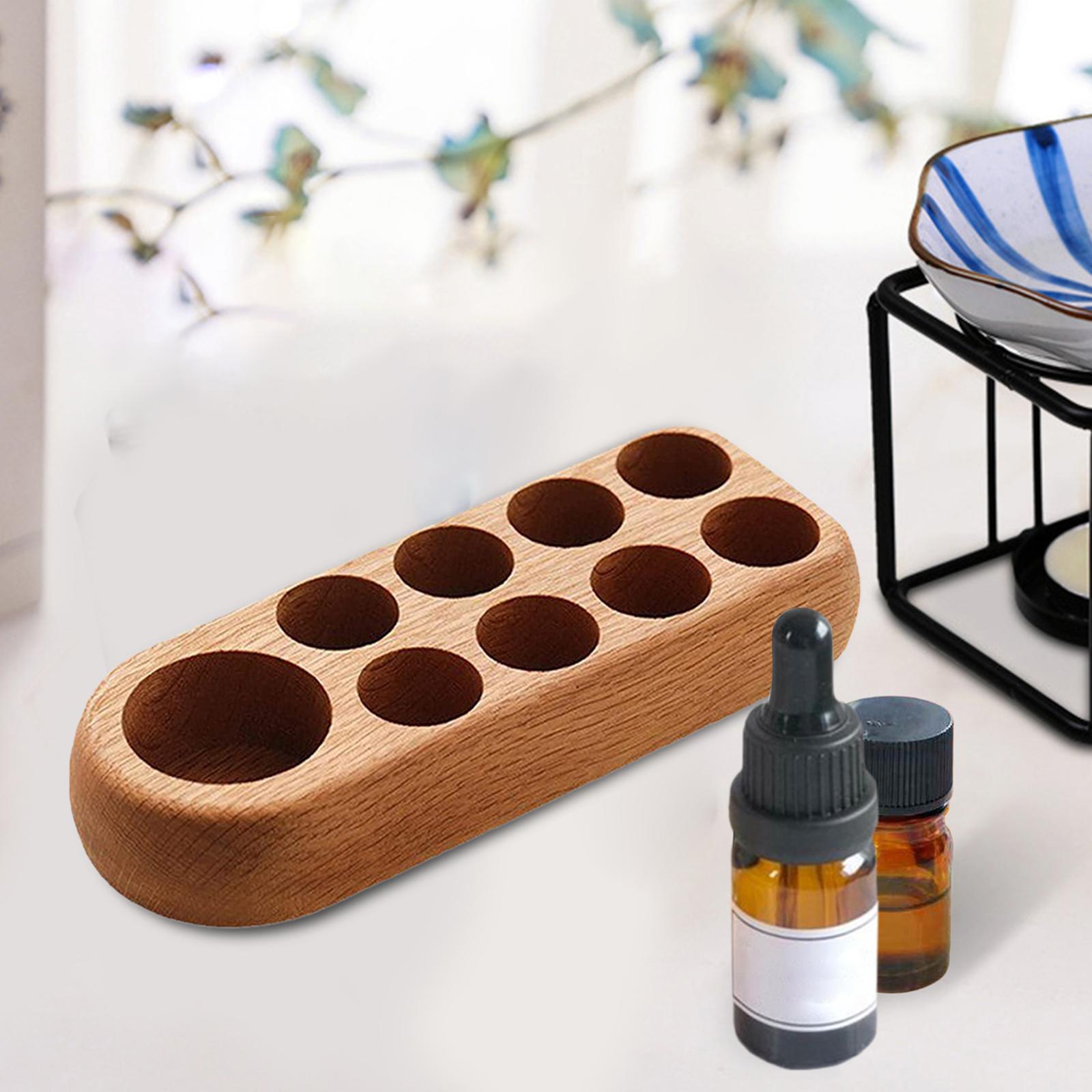 Wooden Essential Oil Display Stand Bottles Tray Organizer Nail Holder