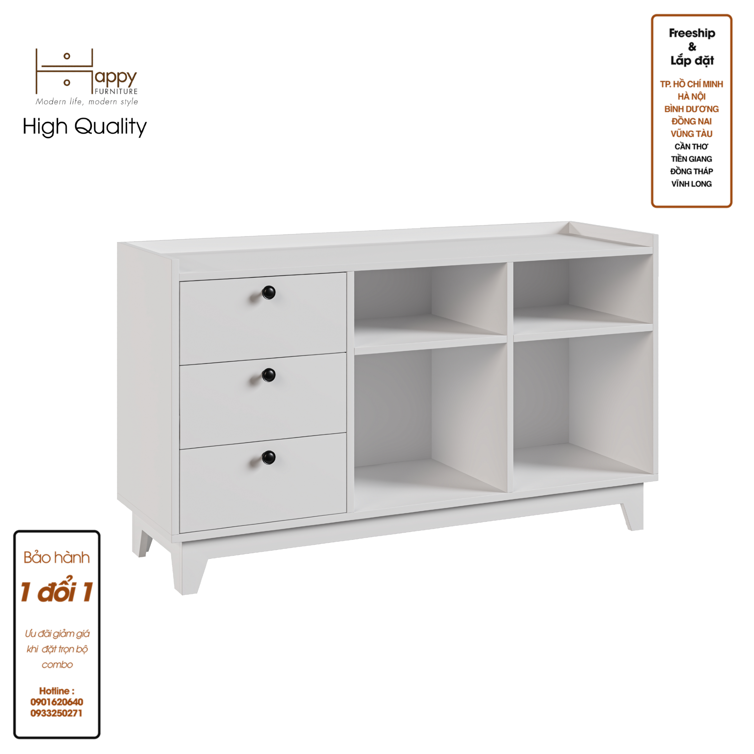 [Happy Home Furniture] KINA , Tủ đựng đồ 7 ngăn , 124cm x 40cm x 72cm ( DxRxC), THK_075