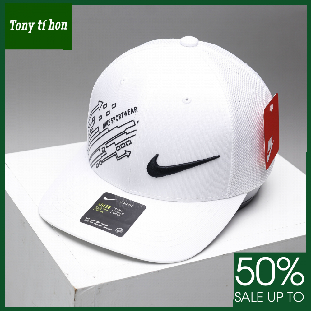 Tony tí hon - Mũ nón kết lưỡi trai bít đuôi logo sport wear thời trang nam nữ cao cấp - nhiều màu - màu trắng / màu đen