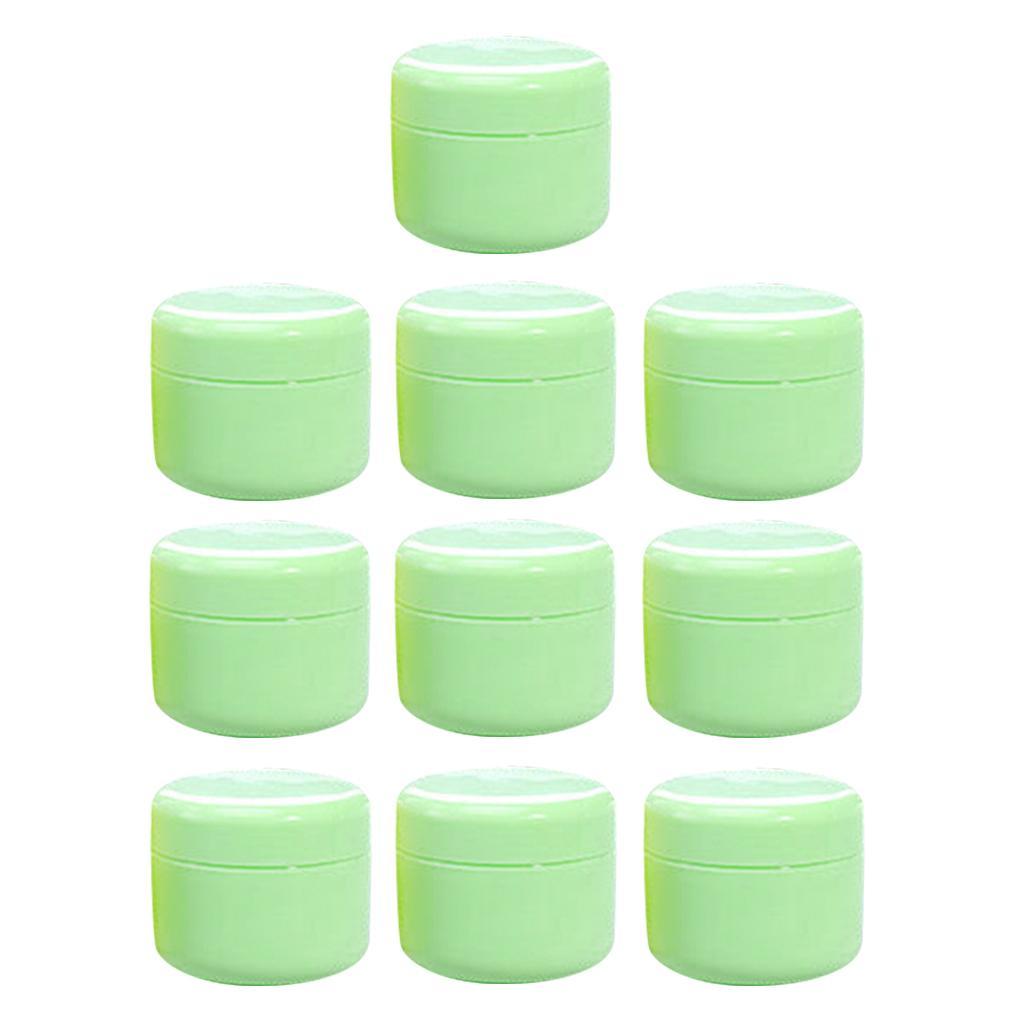 2X Refillable Plastic Empty Face Cream Cosmetic Container with Lid Green-50g