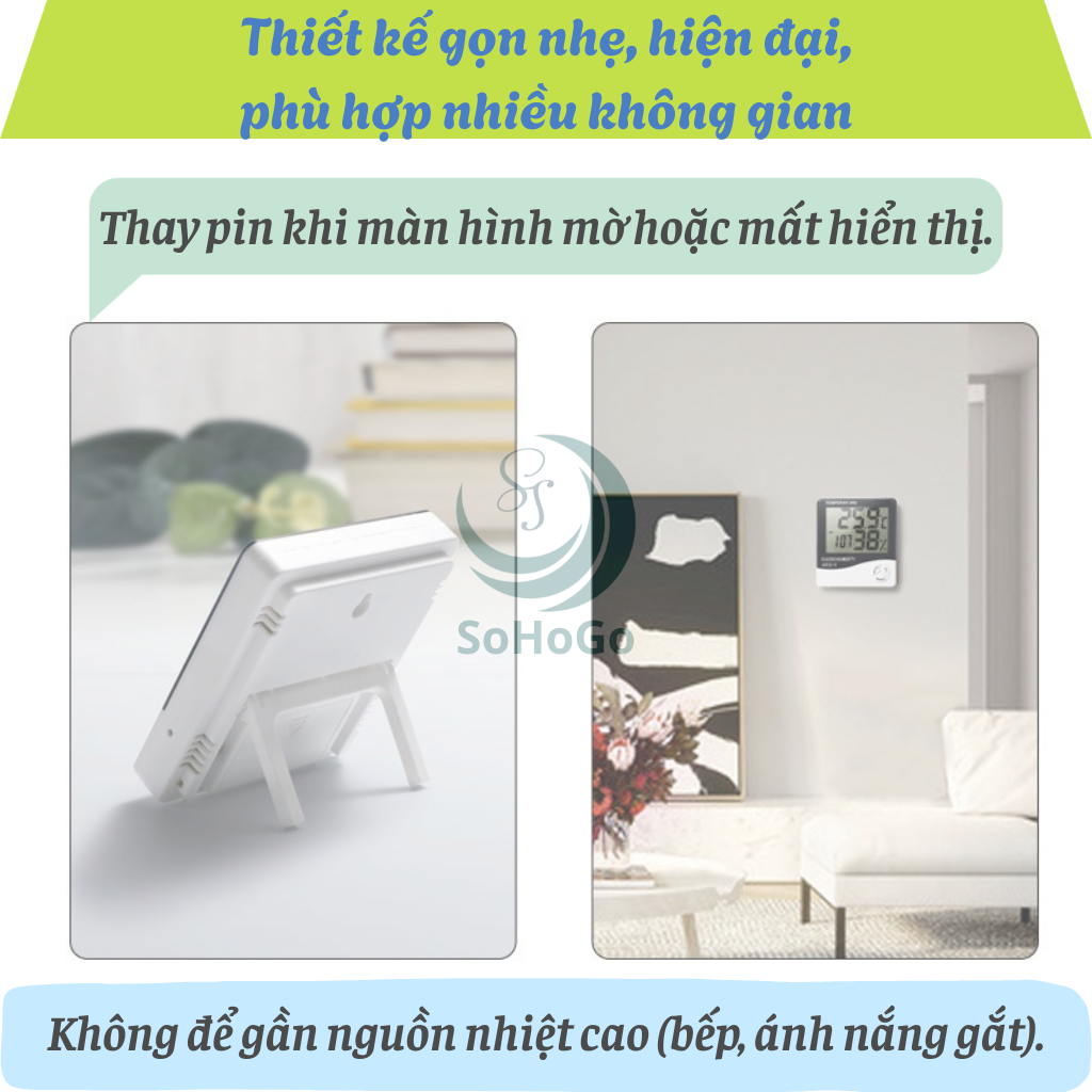 Nhiệt Ẩm Kế Điện Tử Đa Năng -Đồng Hồ Đo Nhiệt Độ &amp; Độ Ẩm Kỹ Thuật Số -Máy Đo Nhiệt Độ – Độ Ẩm Trong Nhà -Đồng Hồ Điện Tử Đo Nhiệt Ẩm &amp; Hiển Thị Thời Gian -Nhiệt Ẩm Kế Mini Treo Tường/Để Bàn