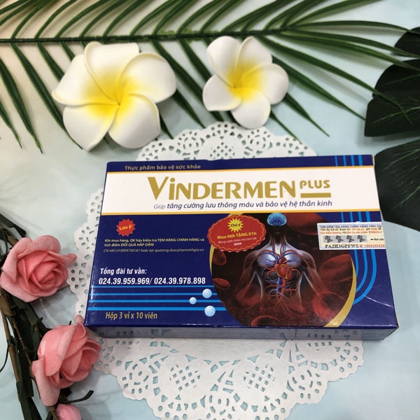 Vindermen Plus - Tăng cương lưu thông máu, thiểu năng tuần hoàn máu não - hộp 30 viên