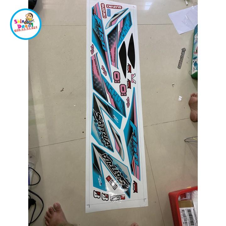 Tem xe Satria fi dán xe xanh ngọc