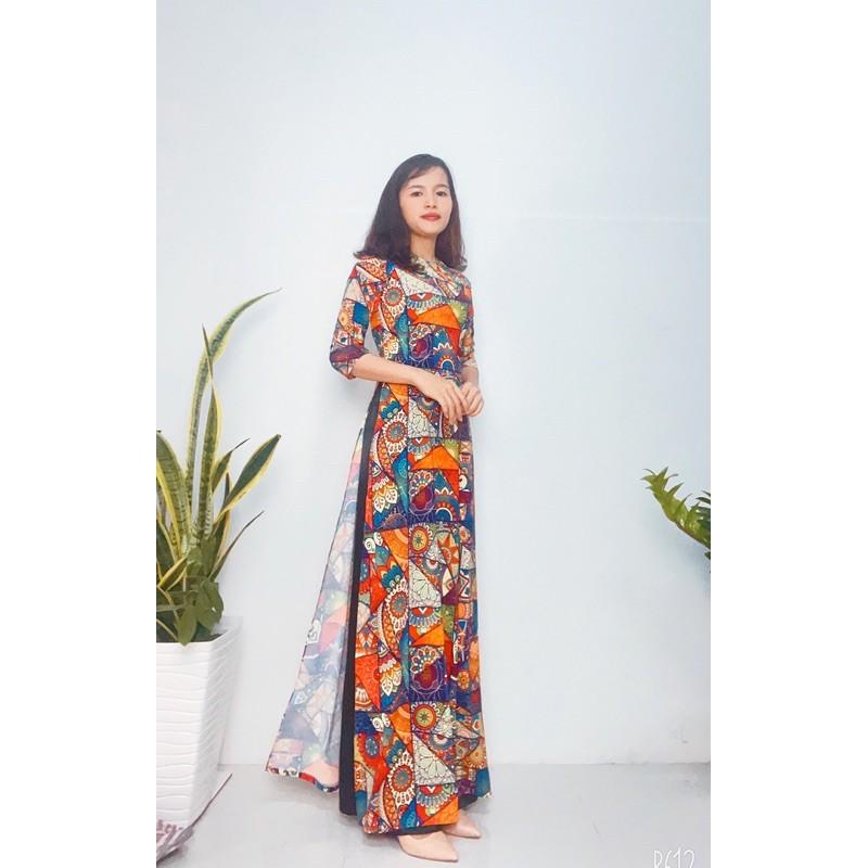 Áo dài may sẵn truyền thống đẹp cô ba