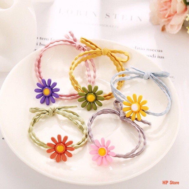 Cột Tóc Co Giãn Hoa Cúc Daisy Đủ Màu