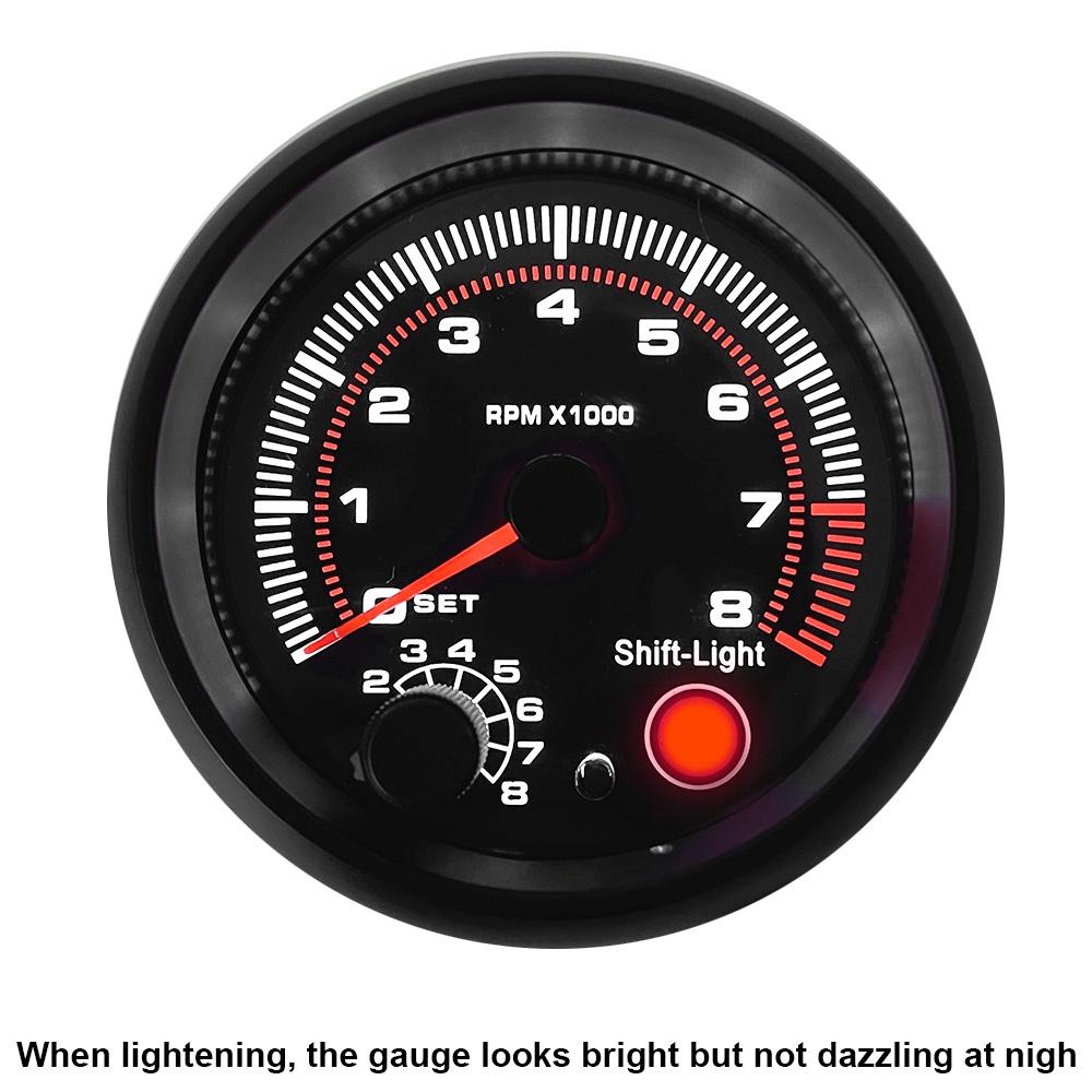 Đồng hồ đo tốc độ 3.75 Inch 0-8000 RPM với đèn LED 12V cho xe hơi
