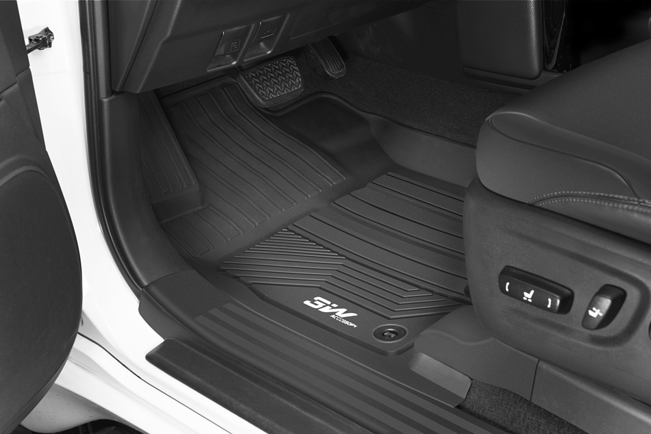 Thảm lót sàn xe ô tô TOYOTA TUNDRA 2013- đến nay Nhãn hiệu Macsim 3W chất liệu nhựa TPE đúc khuôn cao cấp - màu đen.,