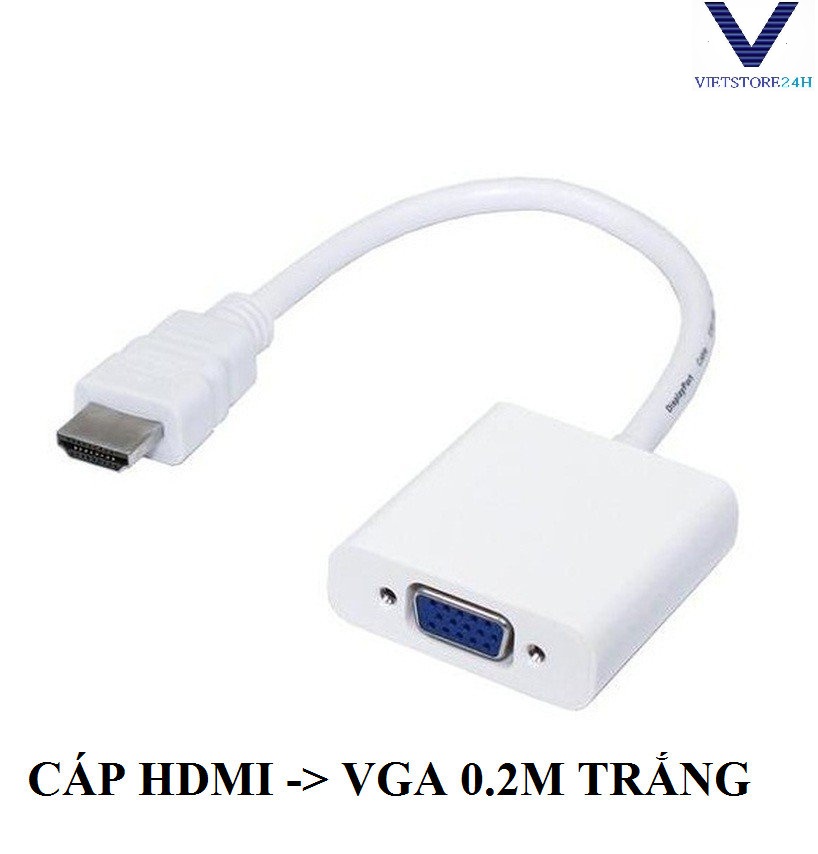 CÁP HDMI -&gt; VGA L 0.2M TRẮNG